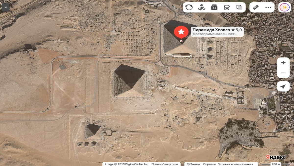 Вид Гизы из космоса ... Сервис "Яндекс карты".