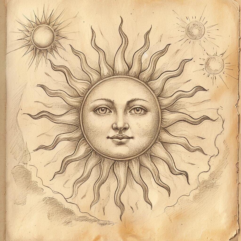 Солнце. Иллюстрация сгенерирована нейросетью