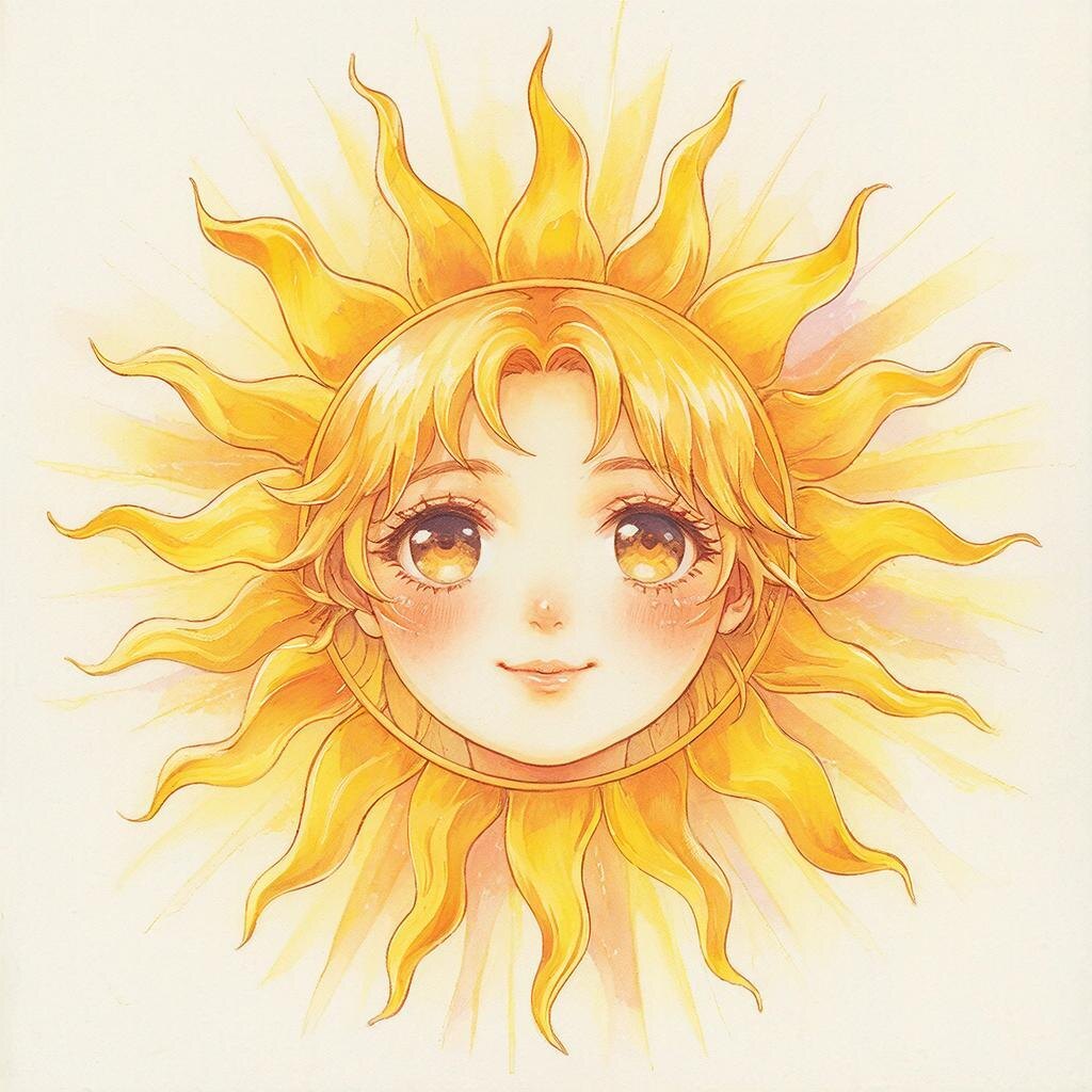 Солнце. Иллюстрация сгенерирована нейросетью