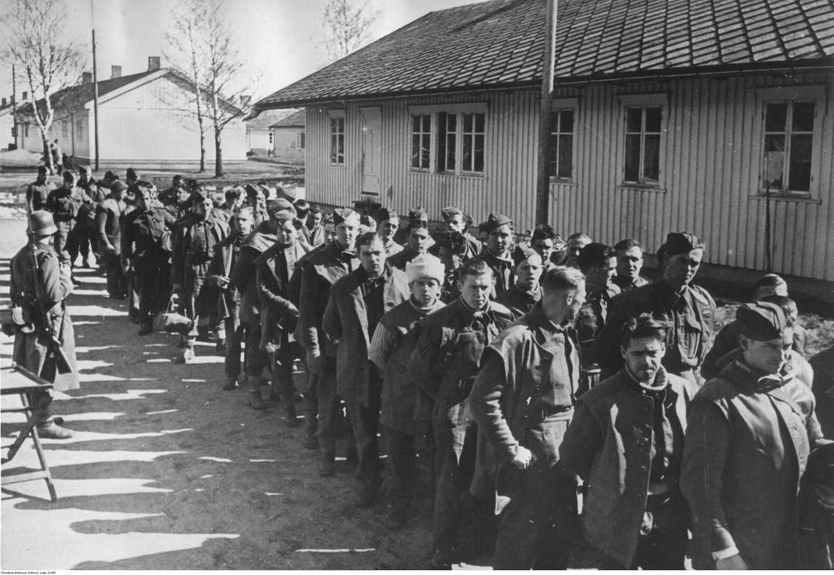 Британские военнопленные в Тронхейме, май 1940 года