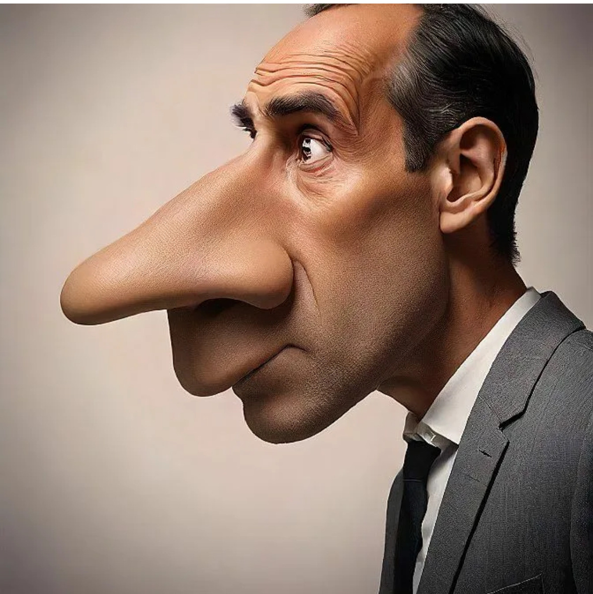 Фокус самосознания на нос, как самую «выдающуюся» часть нашего лица (рисунок из интернета)