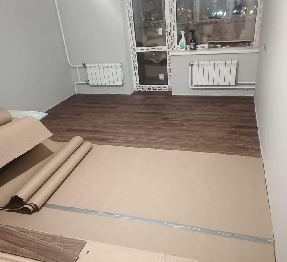 Укладка кварц-винила на одном из объектов