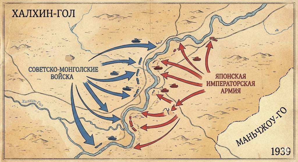 Спорная территория в монгольской степи. Японцы хотели отодвинуть границу к реке, чтобы обезопасить строящуюся железную дорогу к границам СССР.