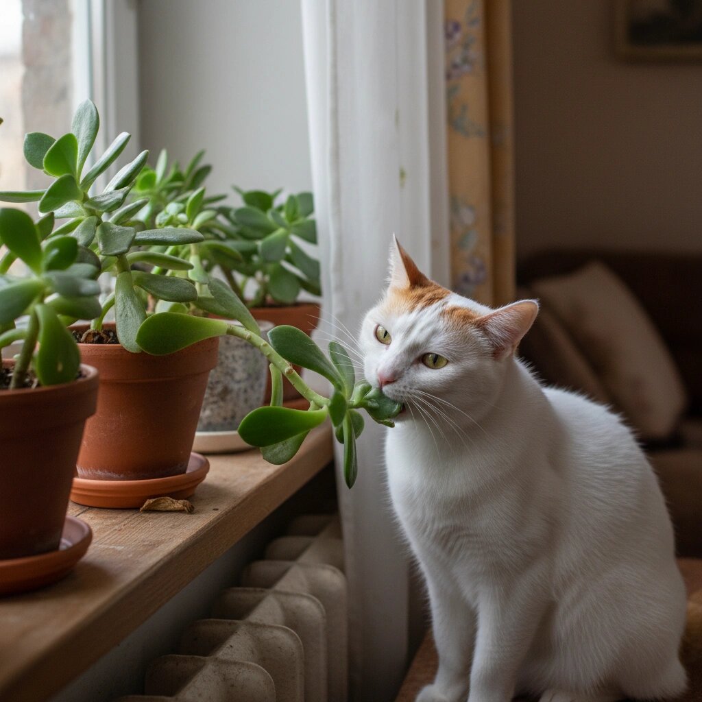 Муся решила сташить стебель толстянки