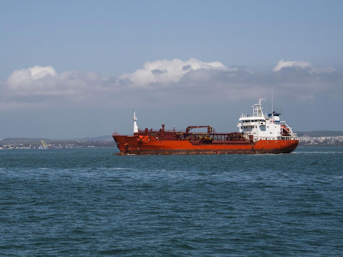    Грузовое судно в Керченском проливе© РИА Новости . Дмитрий Макеев