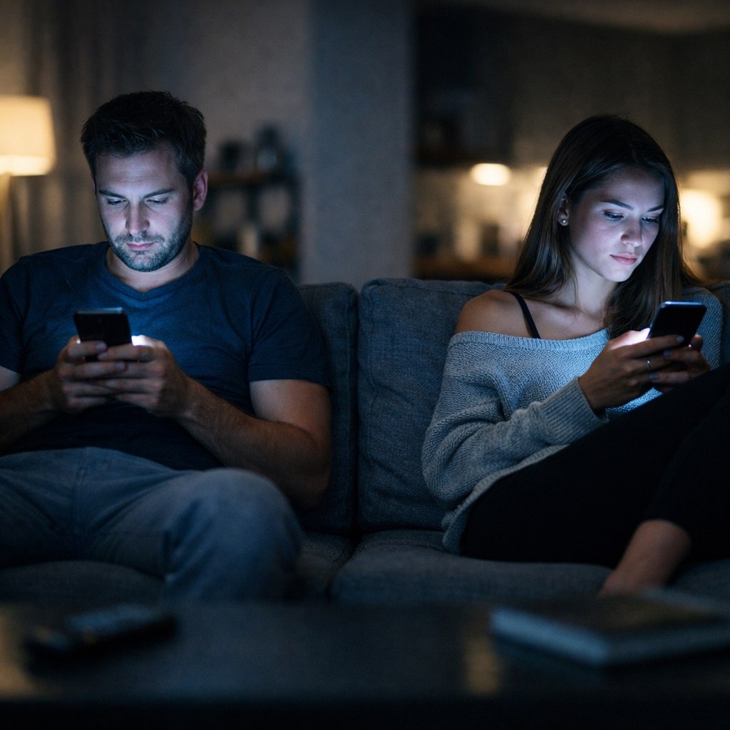 Любовь образца 2026 года: мы рядом, но так бесконечно далеки друг от друга.
