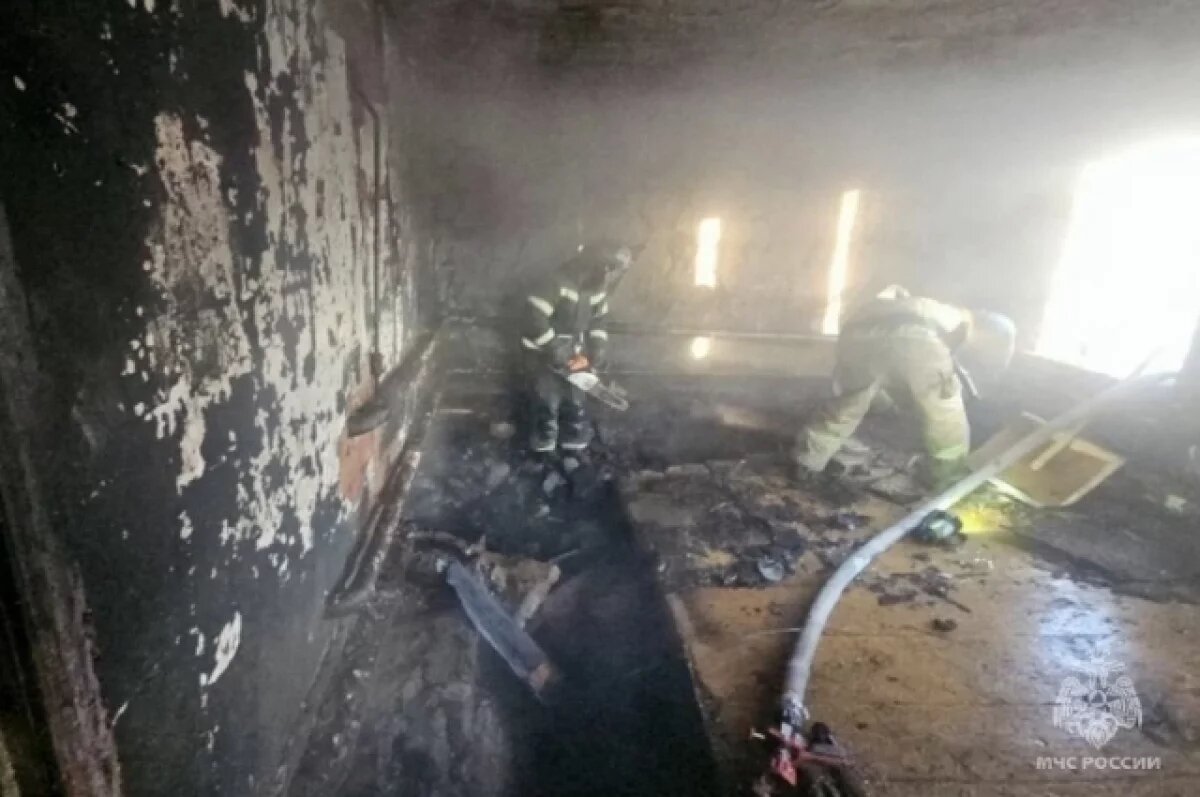    На окраине Калининграда при пожаре в торговом ряду выгорели два павильона