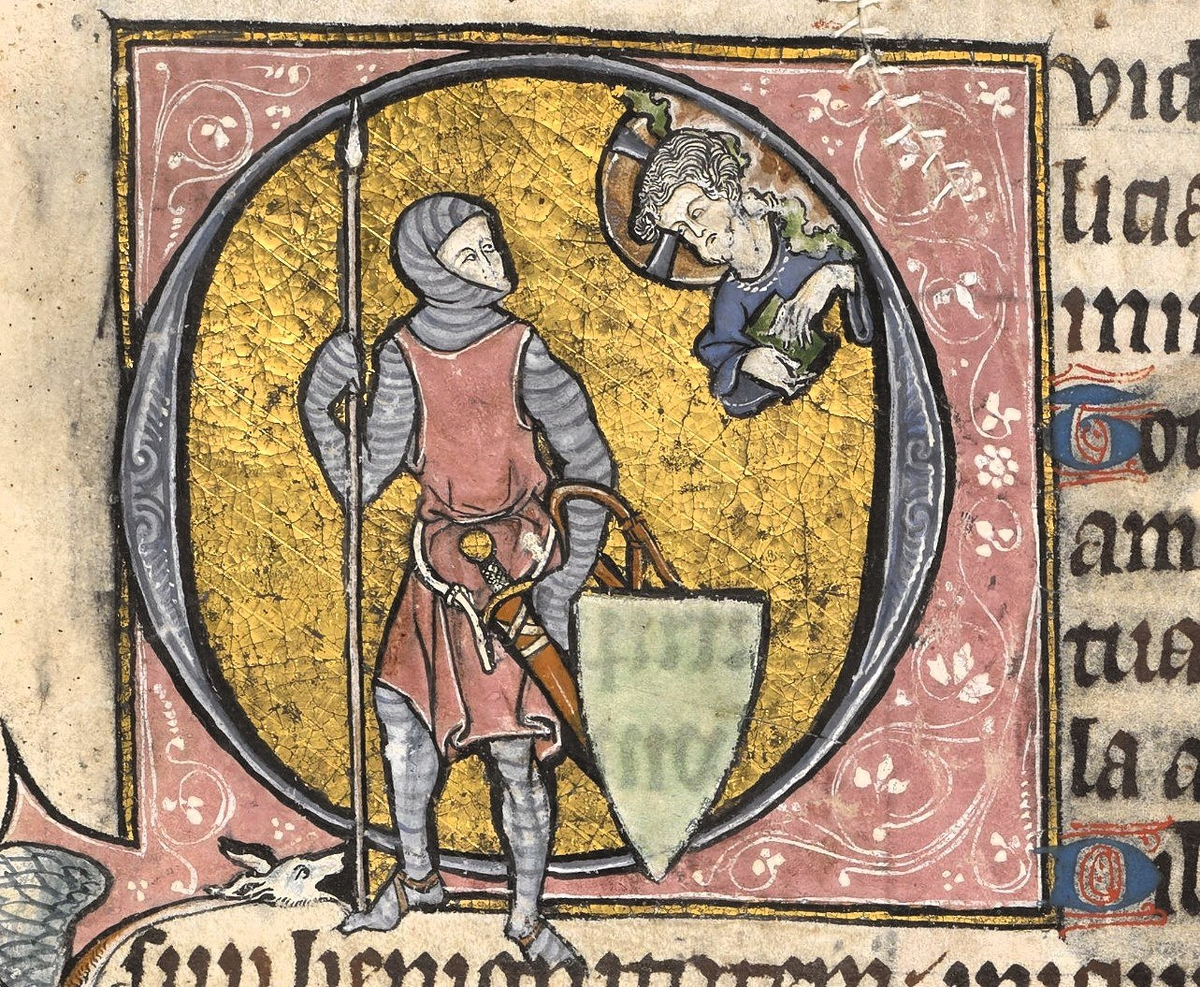 Прикреплённая иллюстрация рыцаря из английского манускрипта 1270–1300 годов дают наглядное представление о том, как мог выглядеть украденный комплект доспехов.