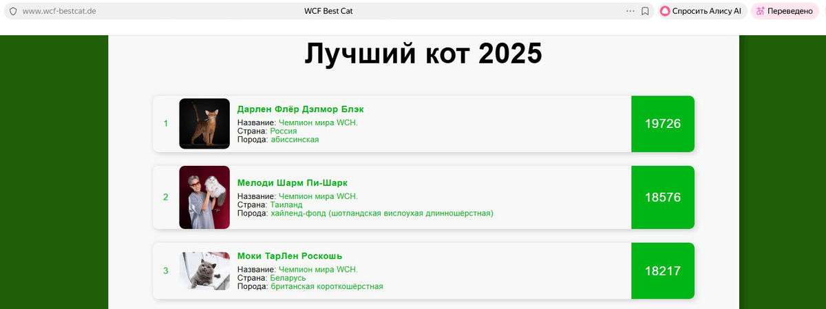 Скриншот с сайта wcf-bestcat.de