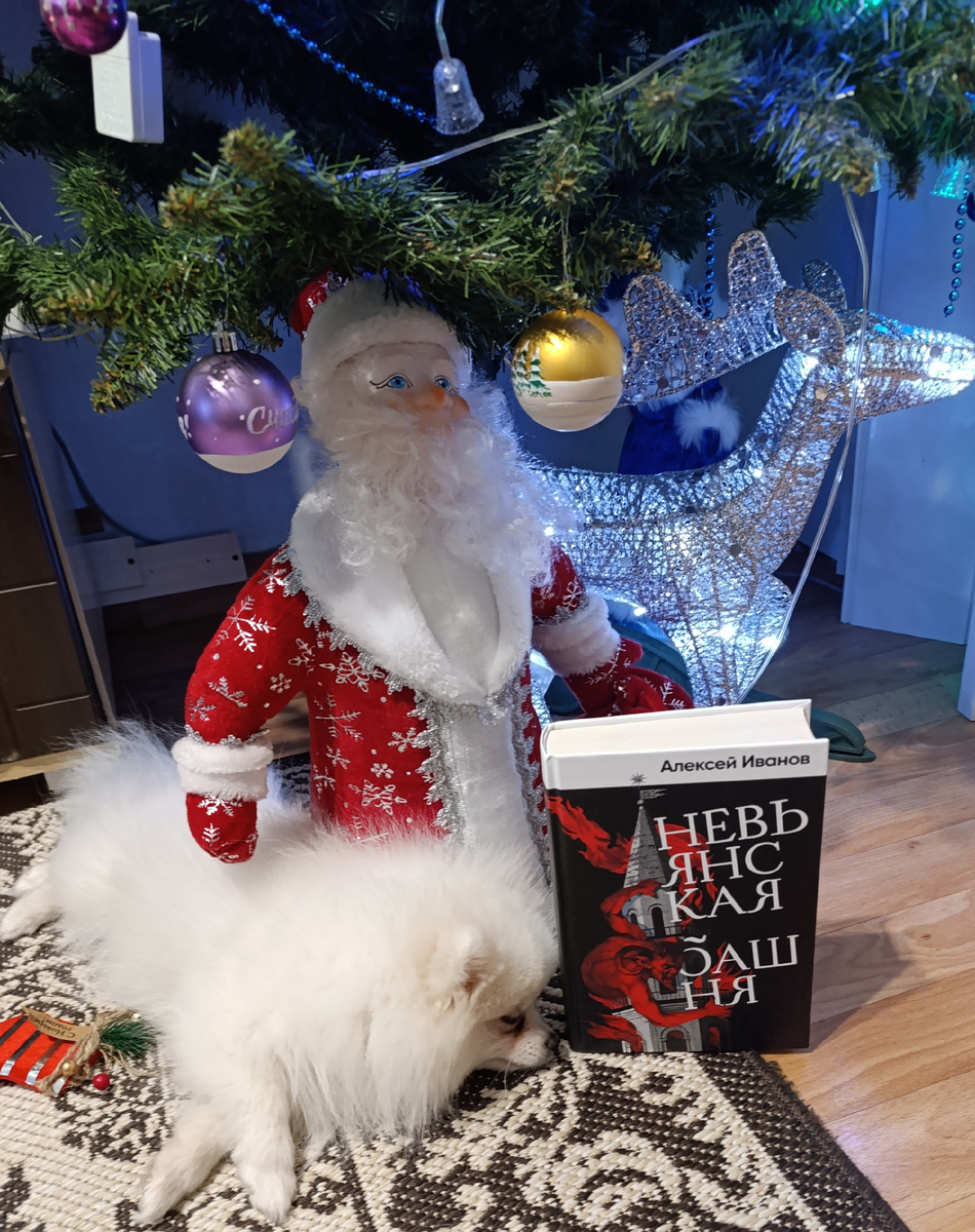 Сегодня книгу представляет Бэлла в обнимку с Дедом Морозом. 