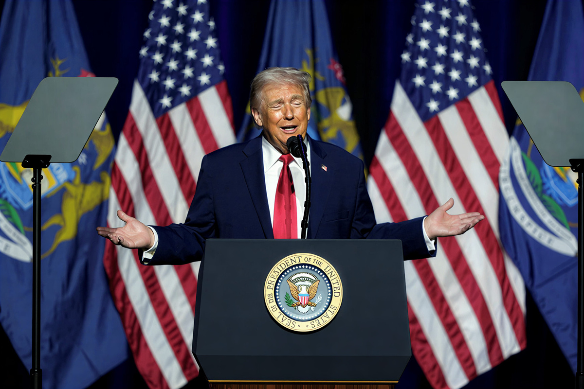 Президент Дональд Трамп выступает в Детройтском экономическом клубе 13 января 2026 года. | Фото AP/Райан Сан