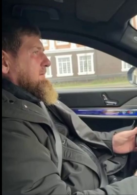  Скрин видео из авто, опубликованного Кадыровым в своем канале.