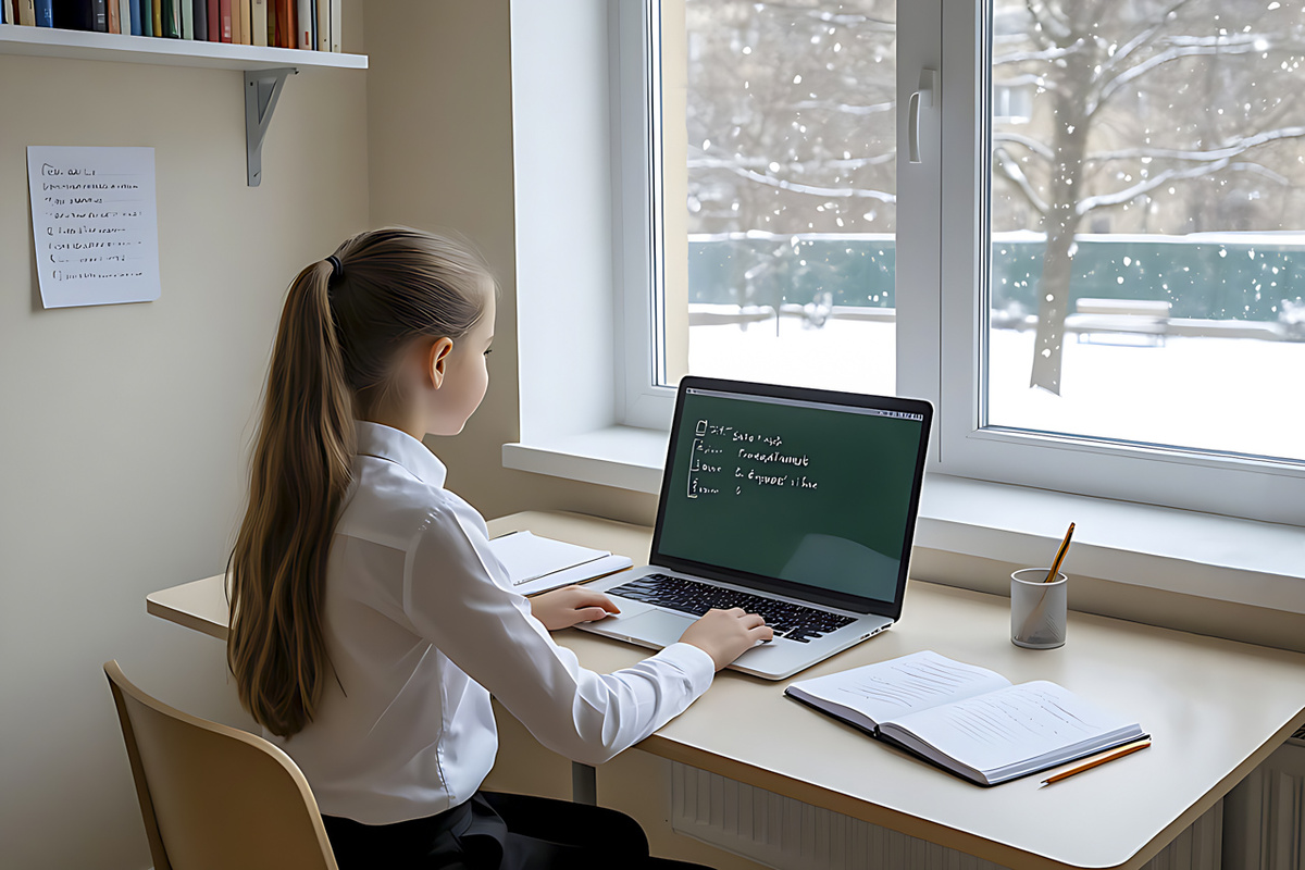 Из-за морозов ученики остались дома.  Фото: Изображение сгенерировано с помощью ИИ / Маргарита Неклюдова