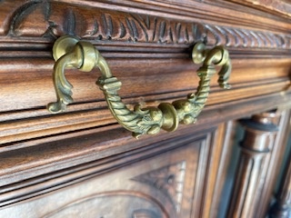 Антикварная ручка, бронза, литье.