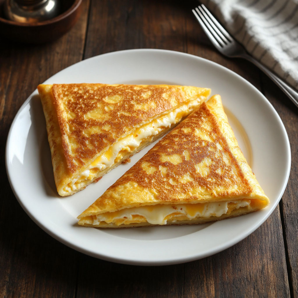 Яичные конвертики с сыром — быстрый и сытный завтрак за 5 минут! 🍳✨