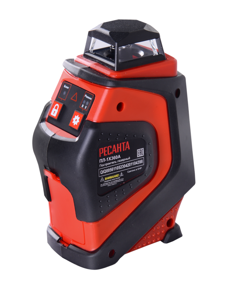 Построитель плоскостей лазерный ПЛ-1Х360А Ресанта: лучи: 1V, 1H-360°, точность: ±3 мм / 10 м, самовыравнивание ±4°, питание от 4×АА, сумка