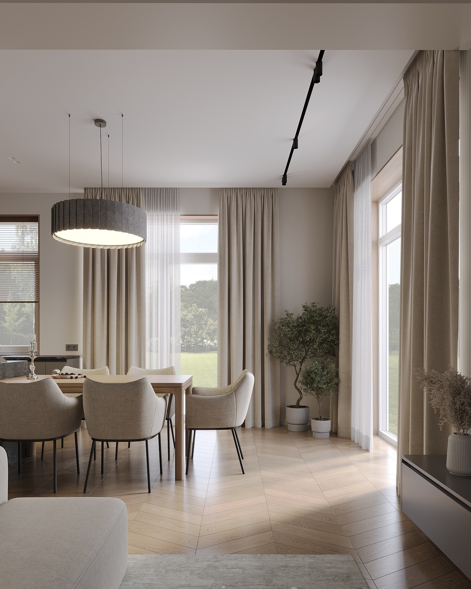 Кухня-гостиная в загородном доме