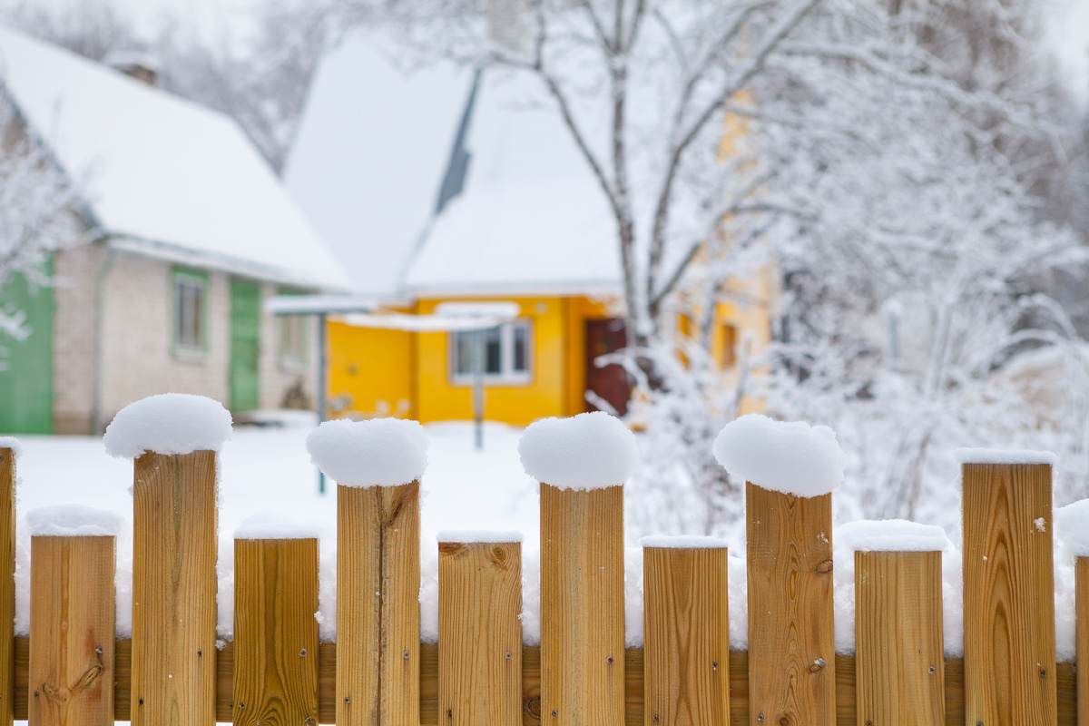 Садовый участок зимой