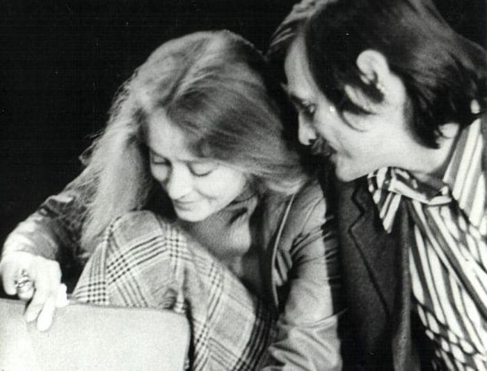 Маргарита Терехова с Андреем Тарковским на репетиции спектакля «Гамлет», 1977