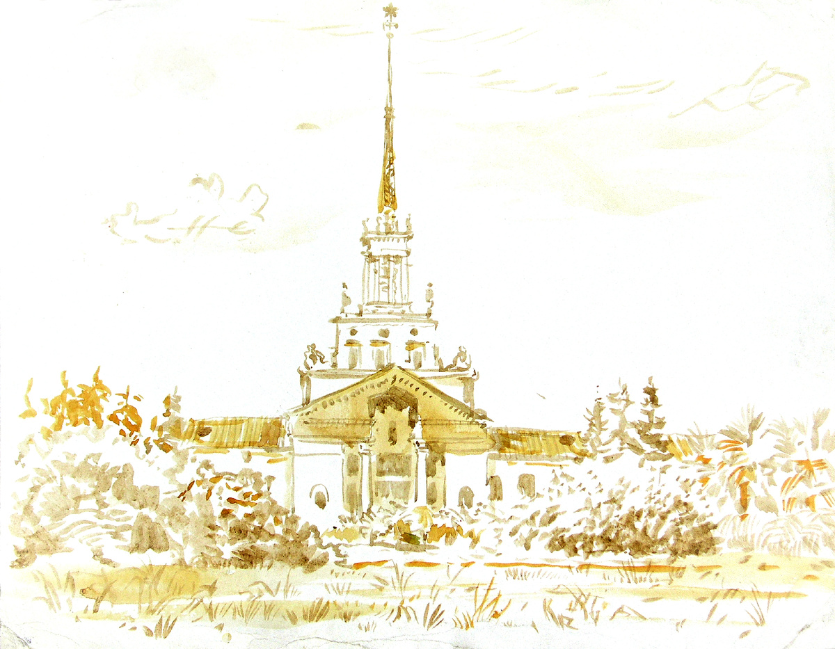 Пресняков М. А. Сочи. Морвокзал. 2000г., бум., акв., 28,1х36