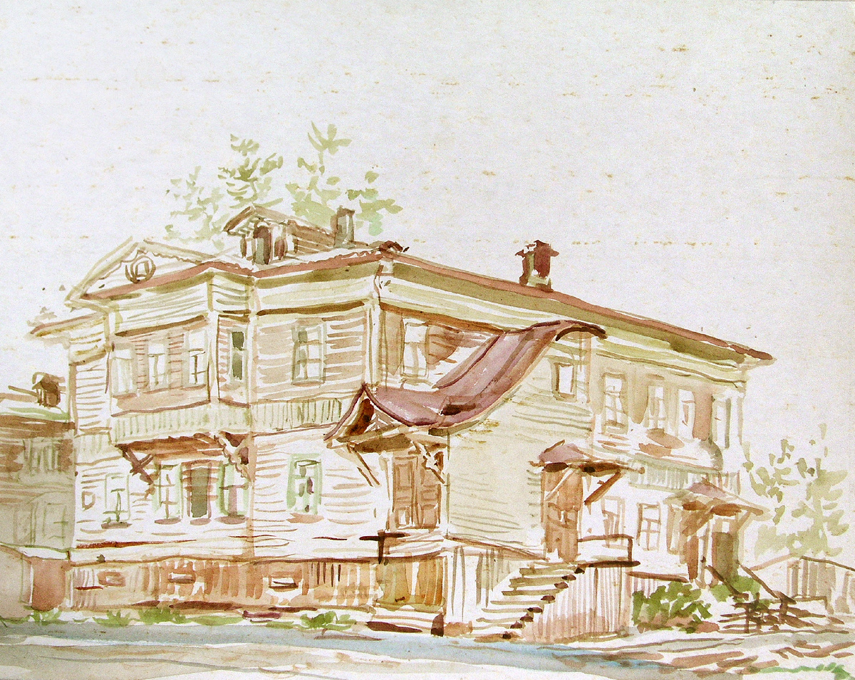 Пресняков М. А. Архангельск. Улица Свободы. 2004г. карт., акв., 27,1х34,1