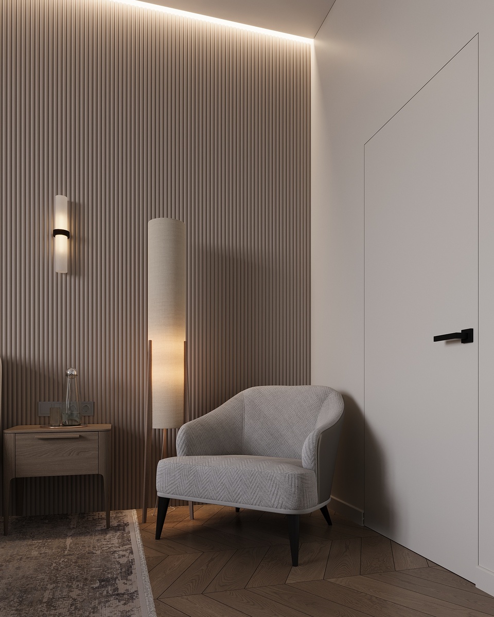 Интерьер спальня в загородном доме