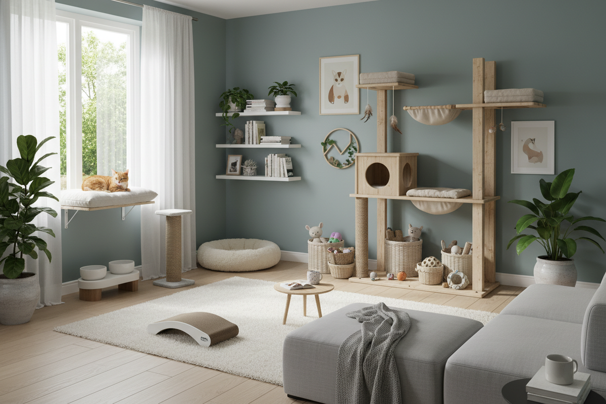 Уютная комната с питомцем