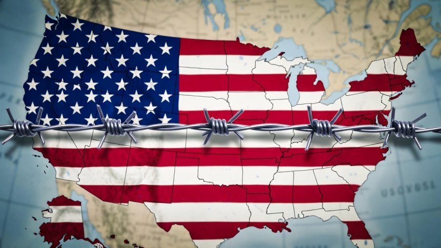 Контуры территории США и колючая проволка https://worldmarketstudies.ru/