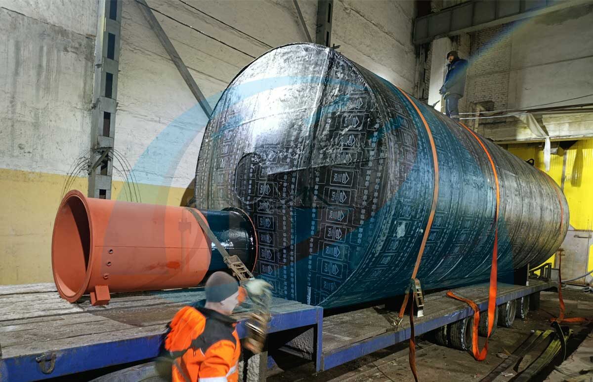 Погрузка резервуара РГСа 75 м3в цеху ЗСО-КВАЗАР 