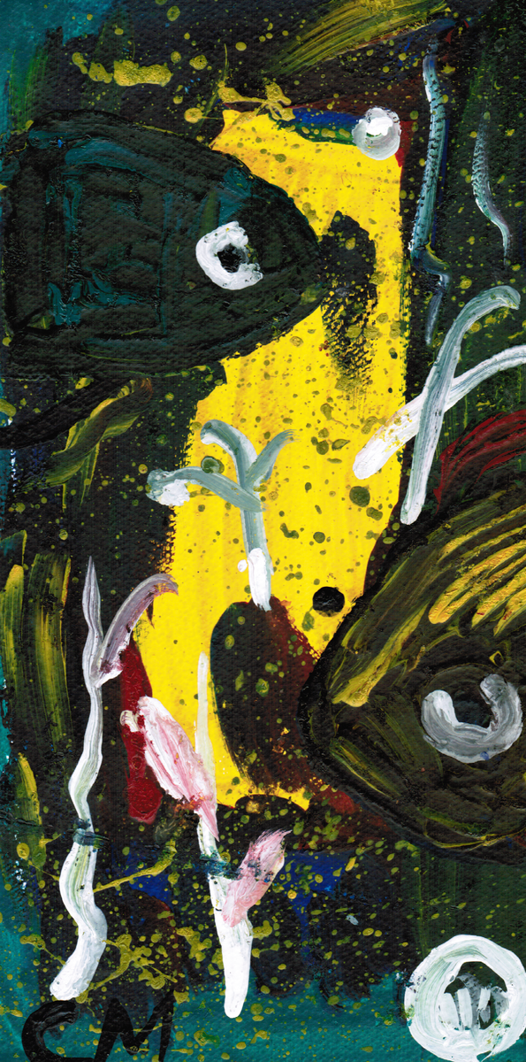 Рисунок Серафима. Подводный мир аквариума. Взгляд изнутри.  