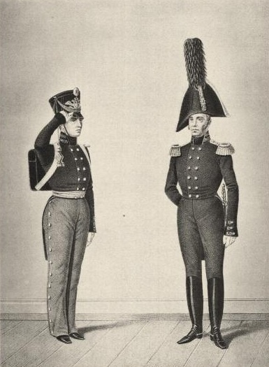 Обер-офицер и генерал гвардейской пешей артиллерии, Русской императорской армии, 1808—1809 годов[