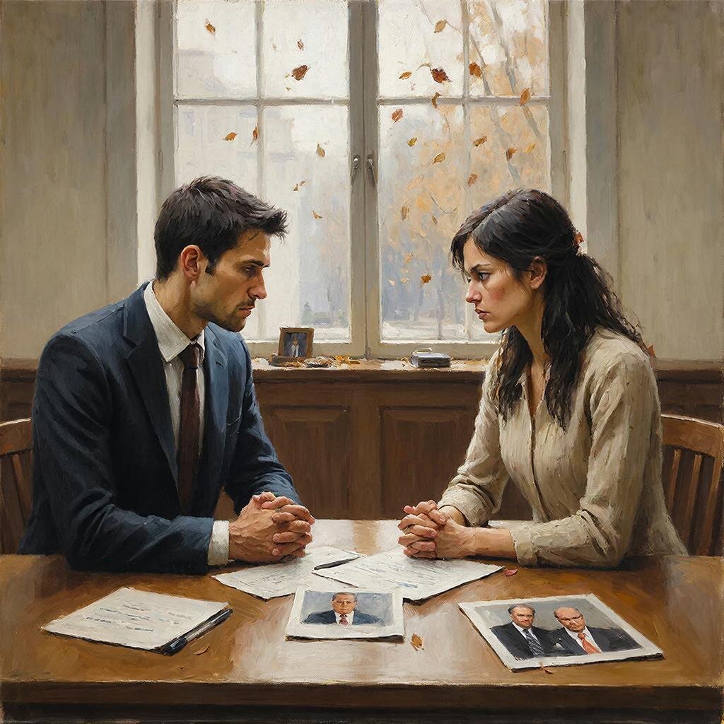 Супруги в процессе расторжения брака 