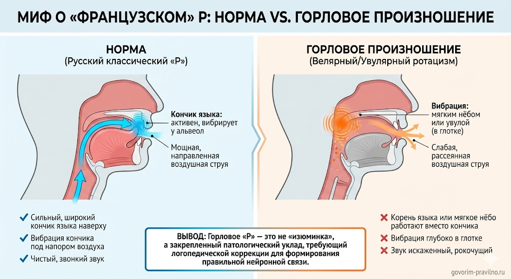Механика дефекта:  «французском» Р