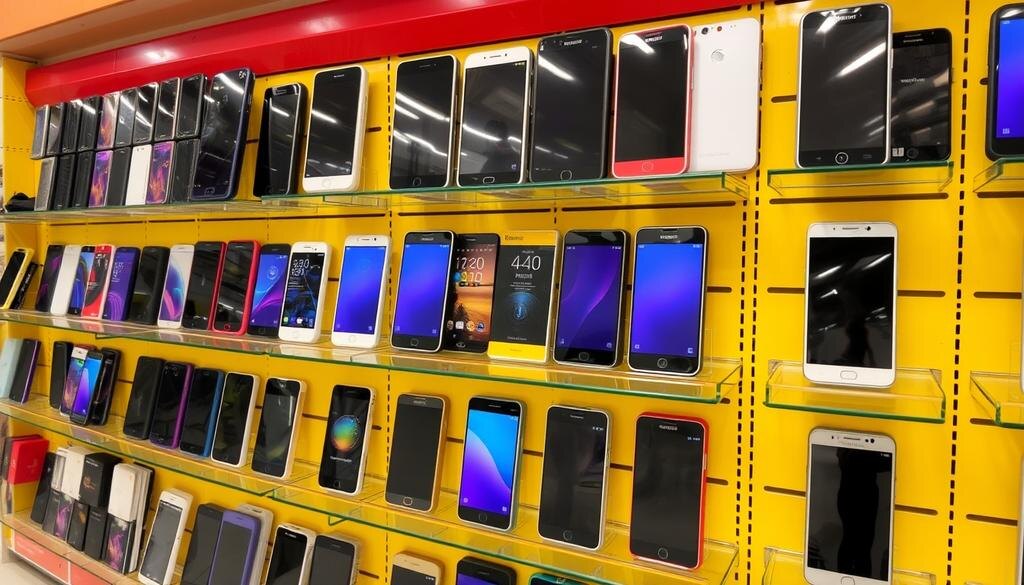    Сравнение бюджетных смартфонов в магазине