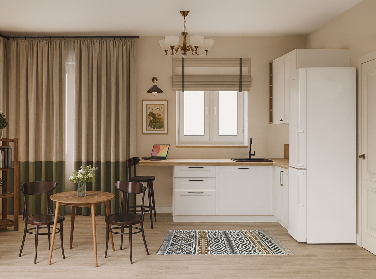 Вариант с белой кухней