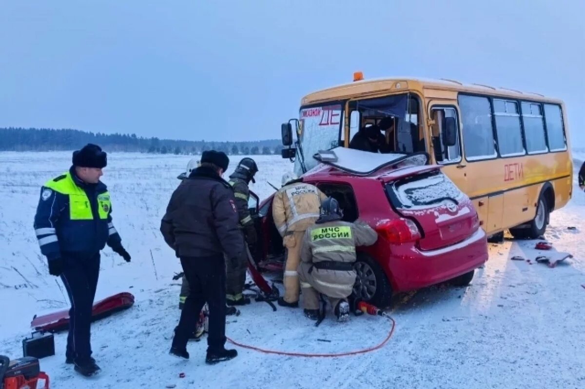    Женщина погибла в ДТП с школьным автобусом в Красноярском крае