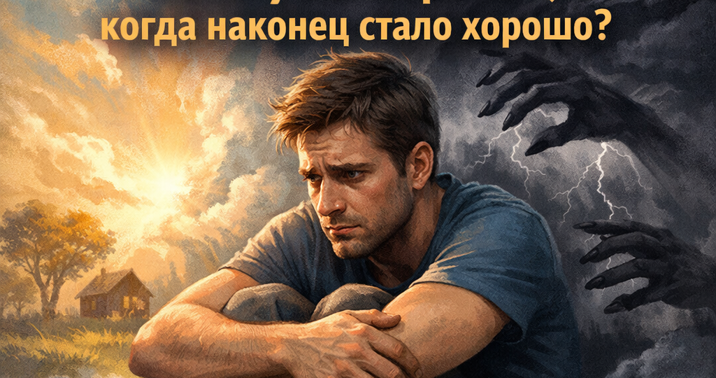 Невроз. Что не так с моментами, когда вам наконец хорошо? Страх благополучия и привычка к тревоге.