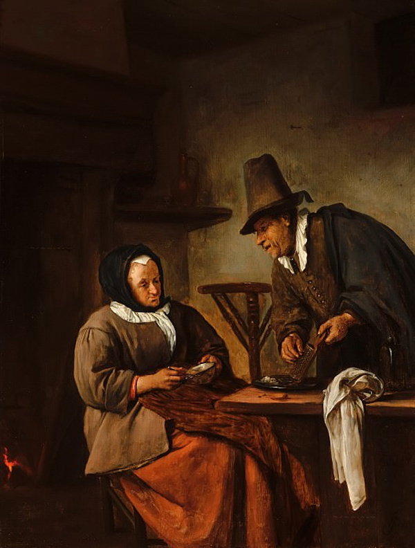 «Старики, изготовляющие Эгг-ног». Jan Steen, около 1665-1670