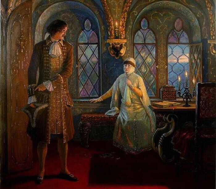 Петр I и Евдокия Лопухина, художник Евгений Демаков