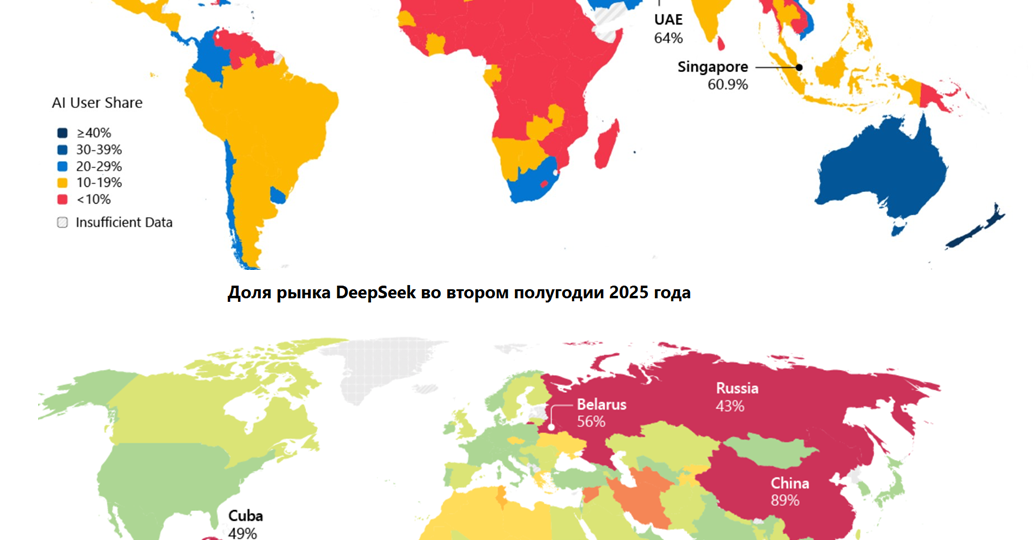 Россия на 119 месте по темпам внедрения ИИ: между Кенией и Камеруном
