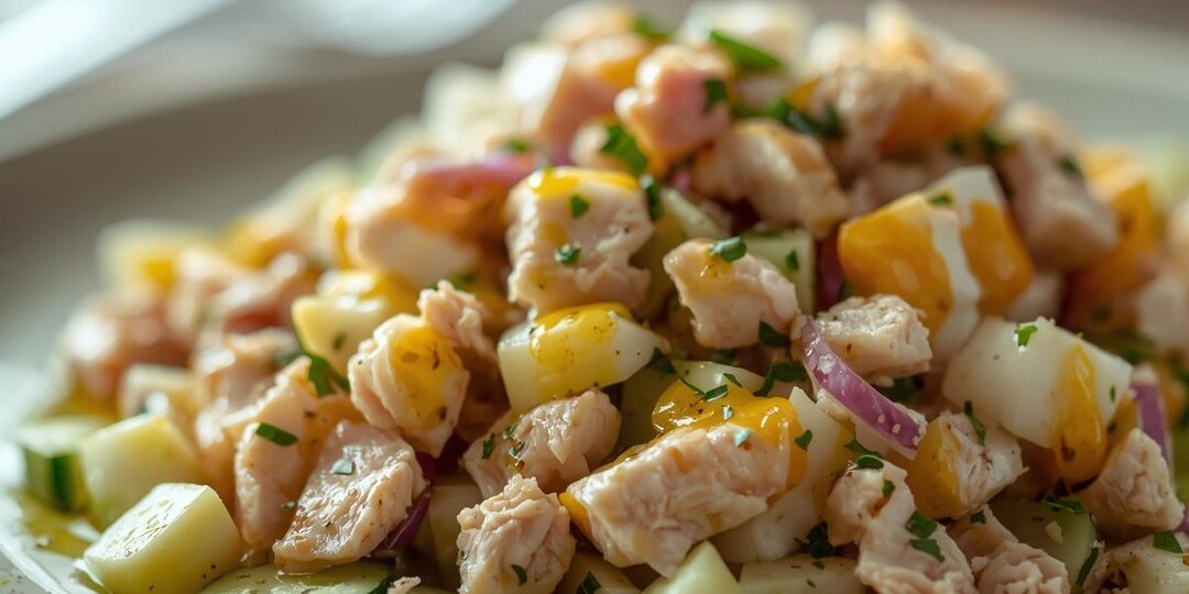 Рецепт простого салата с тунцом, яйцом и огурцом для правильного питания