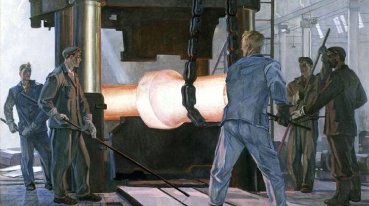    Общественное достояние А. Дейнека "Кузнецы" (фрагмент)