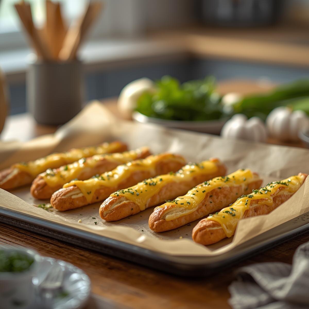 Чесночно - сырные палочки