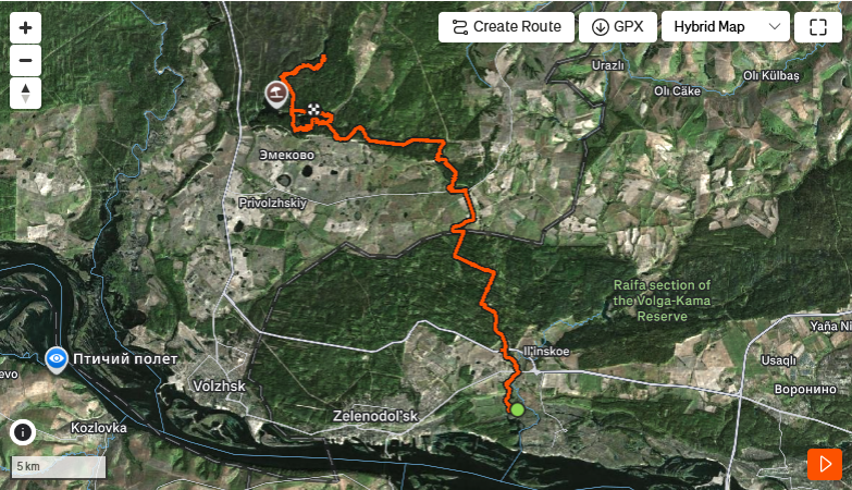 Сотня 2017 на карте трекера Strava, зафиксировавшего, кстати, 74 километра, вместо реальных 54