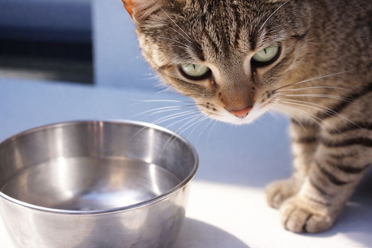 Кот отказывается от воды 