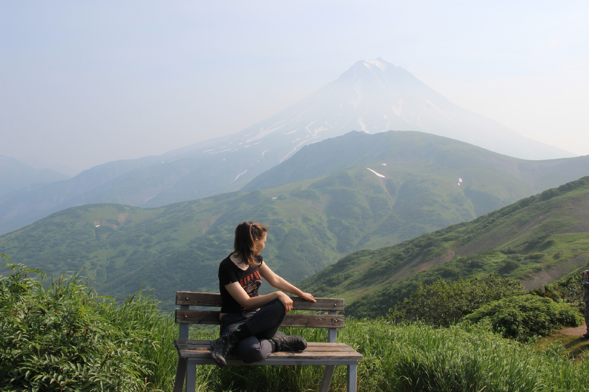 Камчатка, вид на Вилючинский вулкан. Фото моё