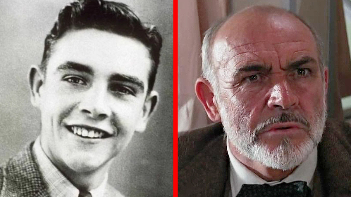 Шон Коннери: Слева молодой Коннери, Справа - в образе отца Индианы Джонса