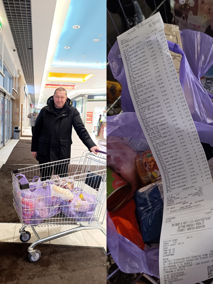 Корзина большая!!! И это только мой чек, один. У мужа ещё около 3-х тысяч на "свои" продукты! 