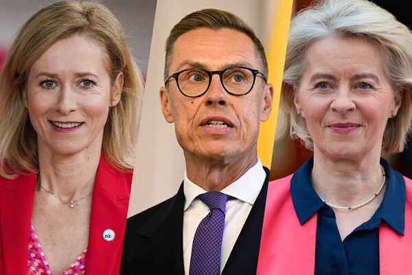 Заместитель председателя Европейской комиссии Кая Каллас, президент Финляндии Александр Стубб и председатель ЕК Урсула фон дер Ляйен (коллаж) / Global Look Press 