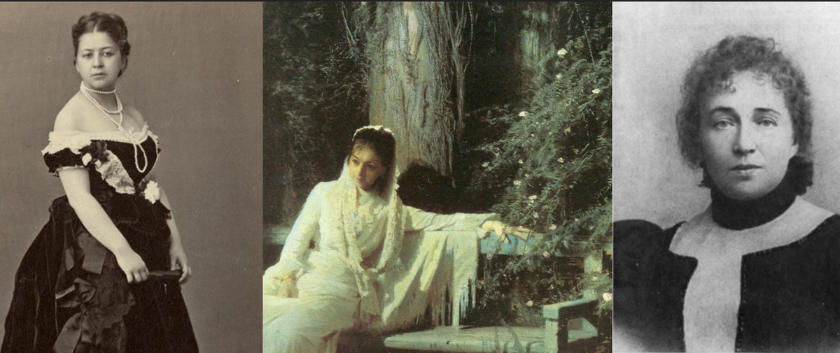 Елена Третьякова (слева) и Анна Ивановна Попова-Менделеева (справа) — прообразы картины «Лунная ночь».